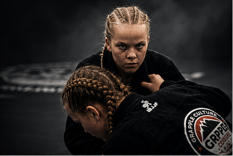 Carma Sandqvist i grappling under match